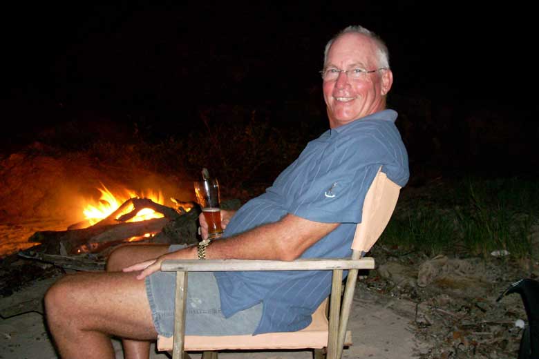 David enjoying a home brew