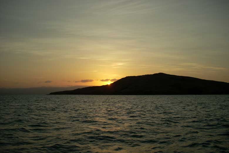 A sunset overlooking Rattlesnake Island